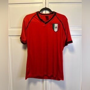 Hawks Bay Mexico Soccer Jersey Size Men’s Large Color Red With Black Trim